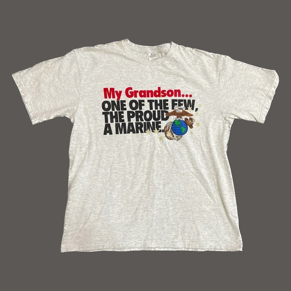 Vintage 90's M.J. Soffe Grandparent of a U.S. Marine Semper fidelis T-Shirt XL - Picture 1 of 3